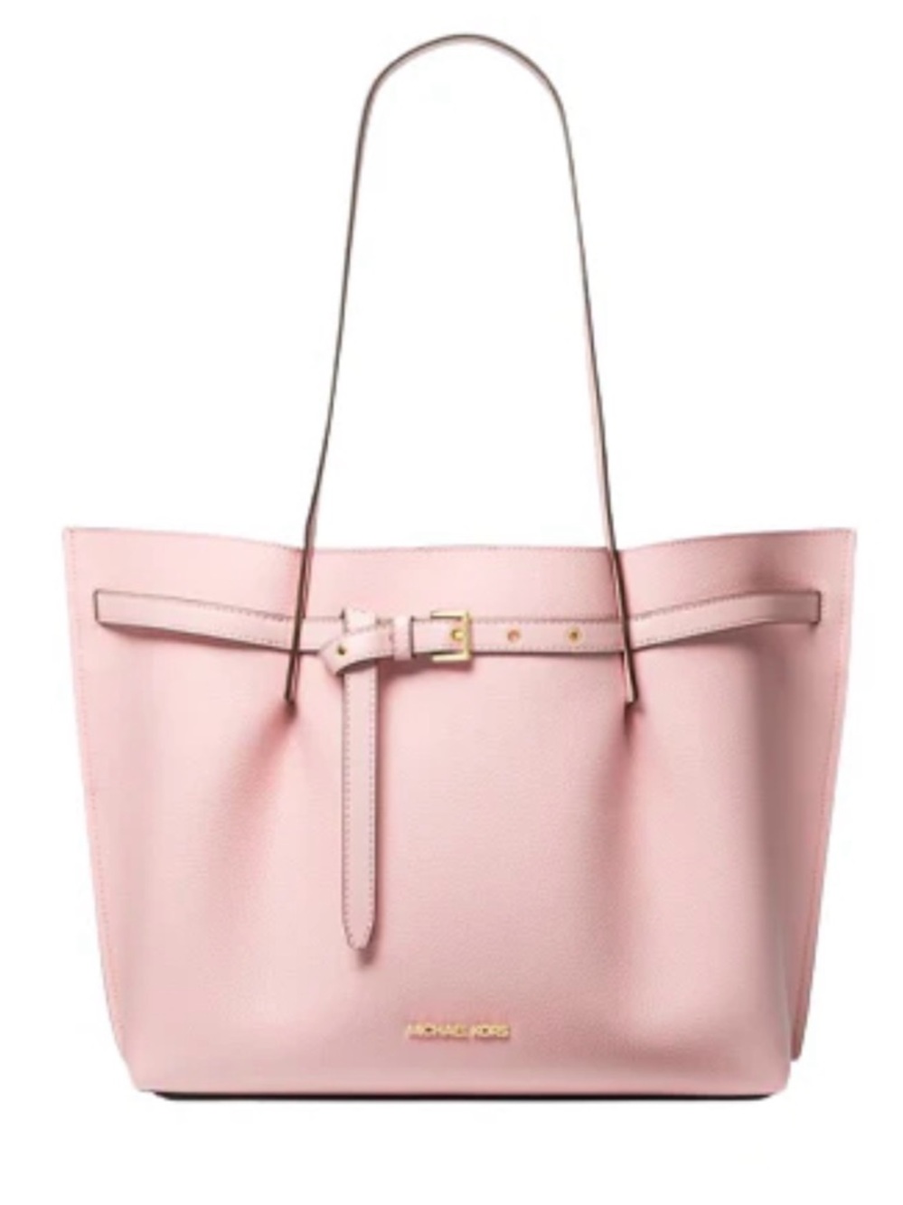 Michael Kors Emilia Large East West Pebbled Leather Tote with Belt Detail